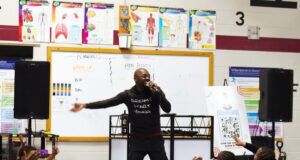 Milwaukee-based performer L.E.X. inspires students during two-week hip-hop residency with MMSD