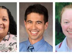 Dr. Patricia Téllez Giron Salazar, Dr. Jonathan Takahashi and Amelia Baltes inducted into the Gold Humanism Honor Society