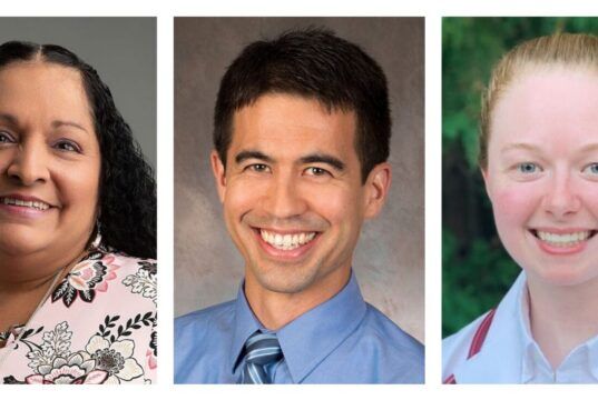 Dr. Patricia Téllez Giron Salazar, Dr. Jonathan Takahashi and Amelia Baltes inducted into the Gold Humanism Honor Society