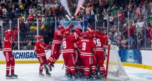 WIsconsin upsets second overall-seeded North Dakota, advances to national championship game