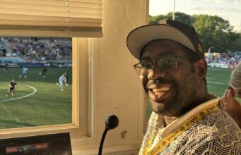 “GOOOOOOOALLL!” Forward Madison PA announcer Christopher Pennant brings excitement, journalistic rigor to game day
