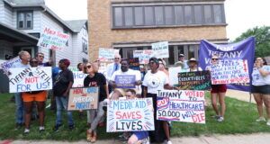 Protesters rally in front of Wisconsin GOP headquarters over gutting of health care in “Big, Beautiful Bill”
